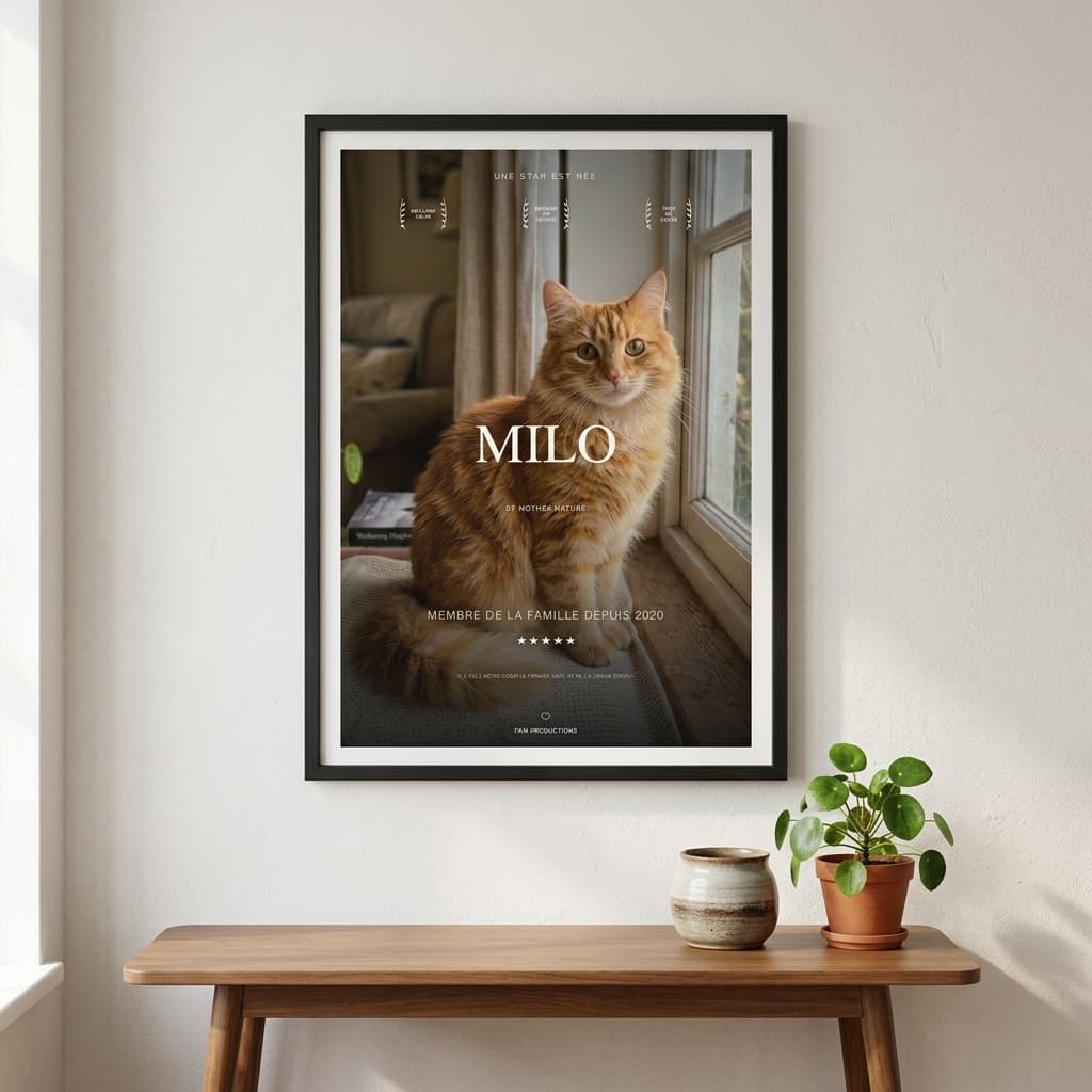 Affiche Cinéma Mon Animal Primé — affiche personnalisée animaux L'Instant Perso