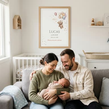 Affiche Chambre Bébé Ourson en situation 2