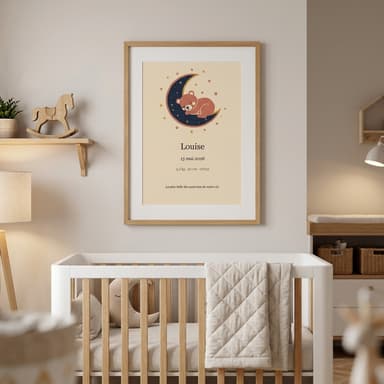 Affiche Naissance Line Art en situation 1