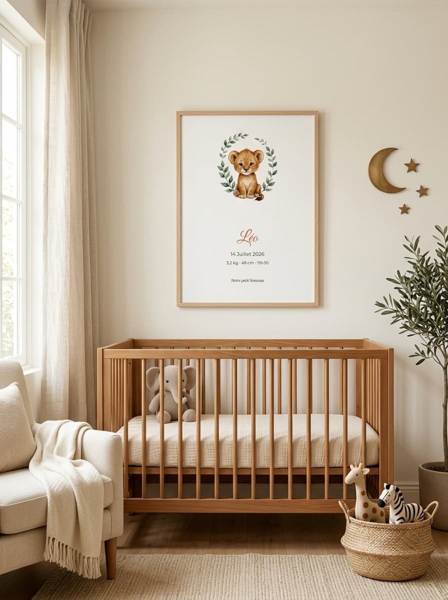 Aperçu en situation réelle de l'affiche Affiche Naissance Savane - Vue 1