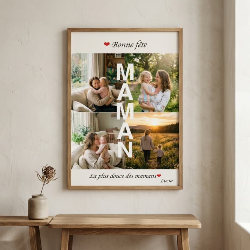 Aperçu en situation réelle de l'affiche Affiche personnalisée maman - Vue 1