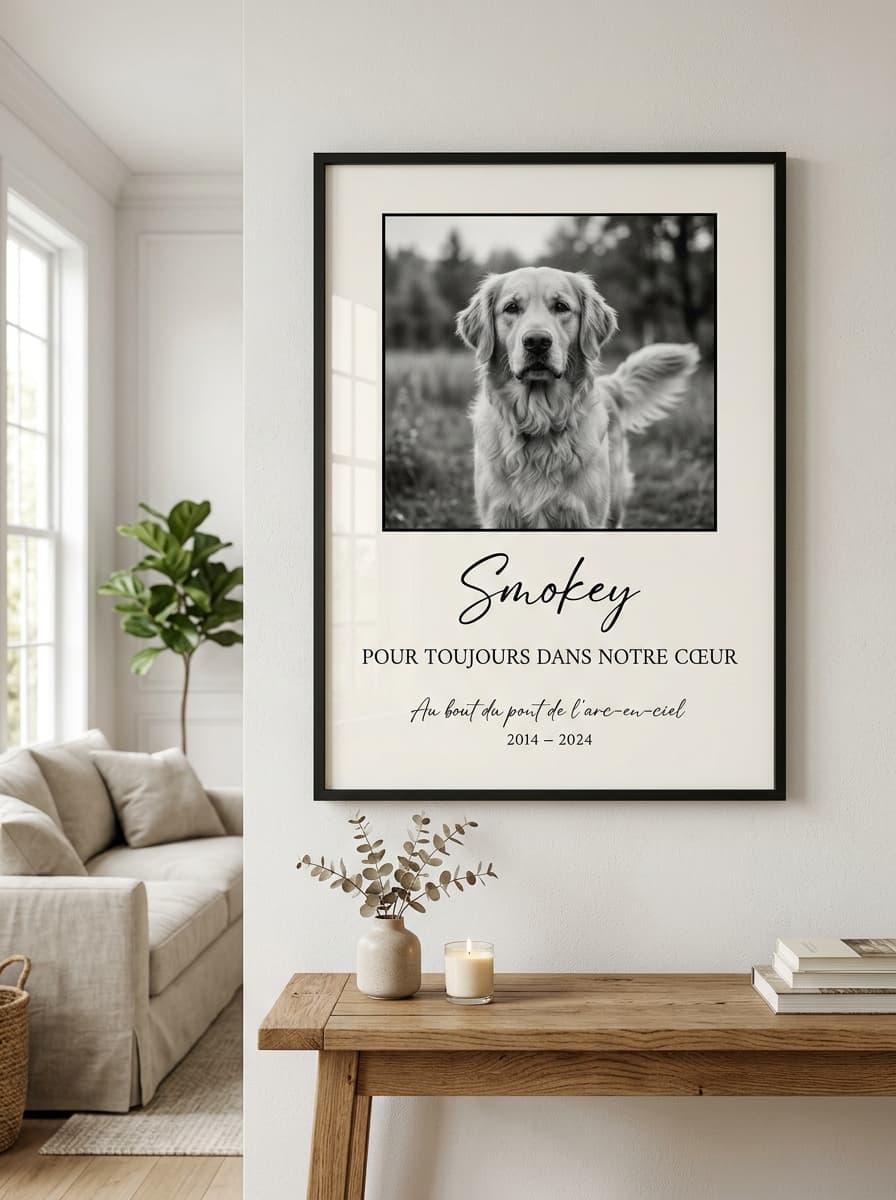 Affiche Hommage Patte Animaux Personnalisée — affiche personnalisée animaux L'Instant Perso