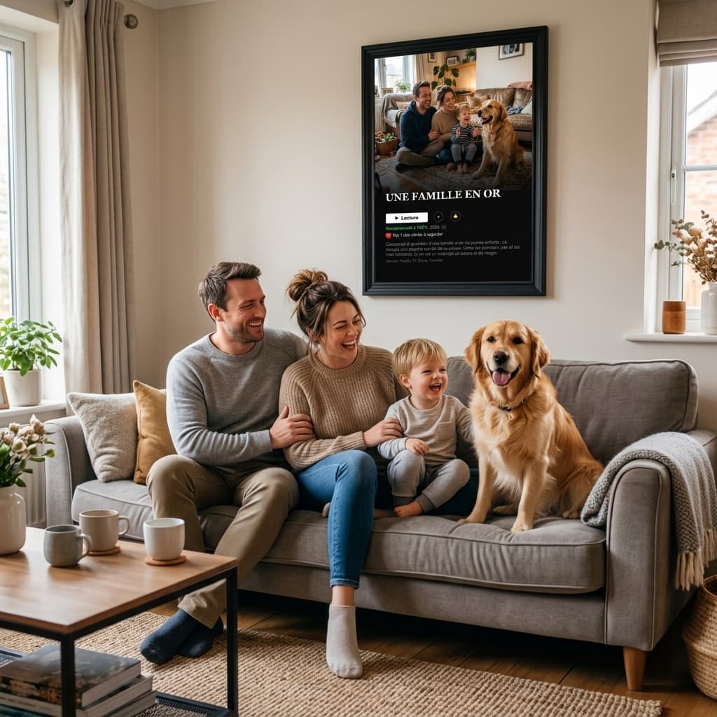 Aperçu en situation réelle de l'affiche Affiche Série Streaming - Vue 2