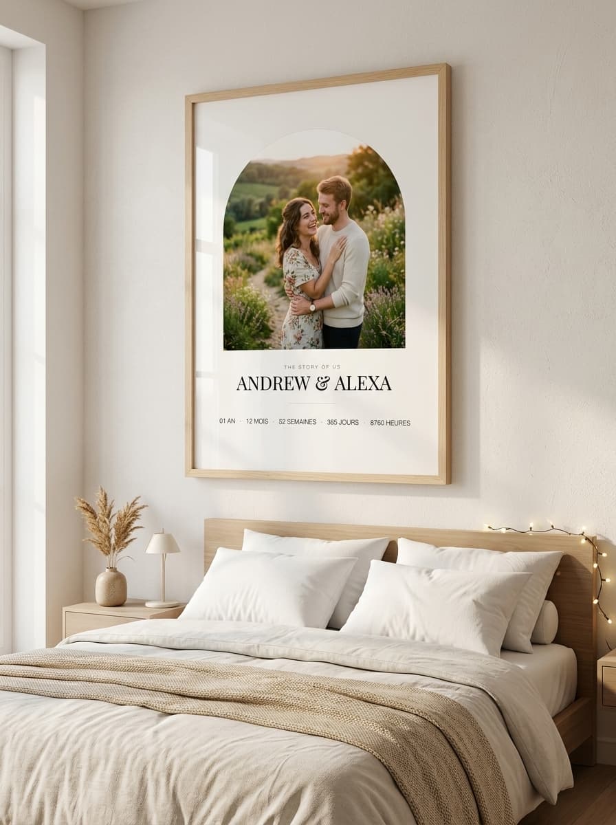 Aperçu en situation réelle de l'affiche Affiche Personnalisée Couple - Vue 1