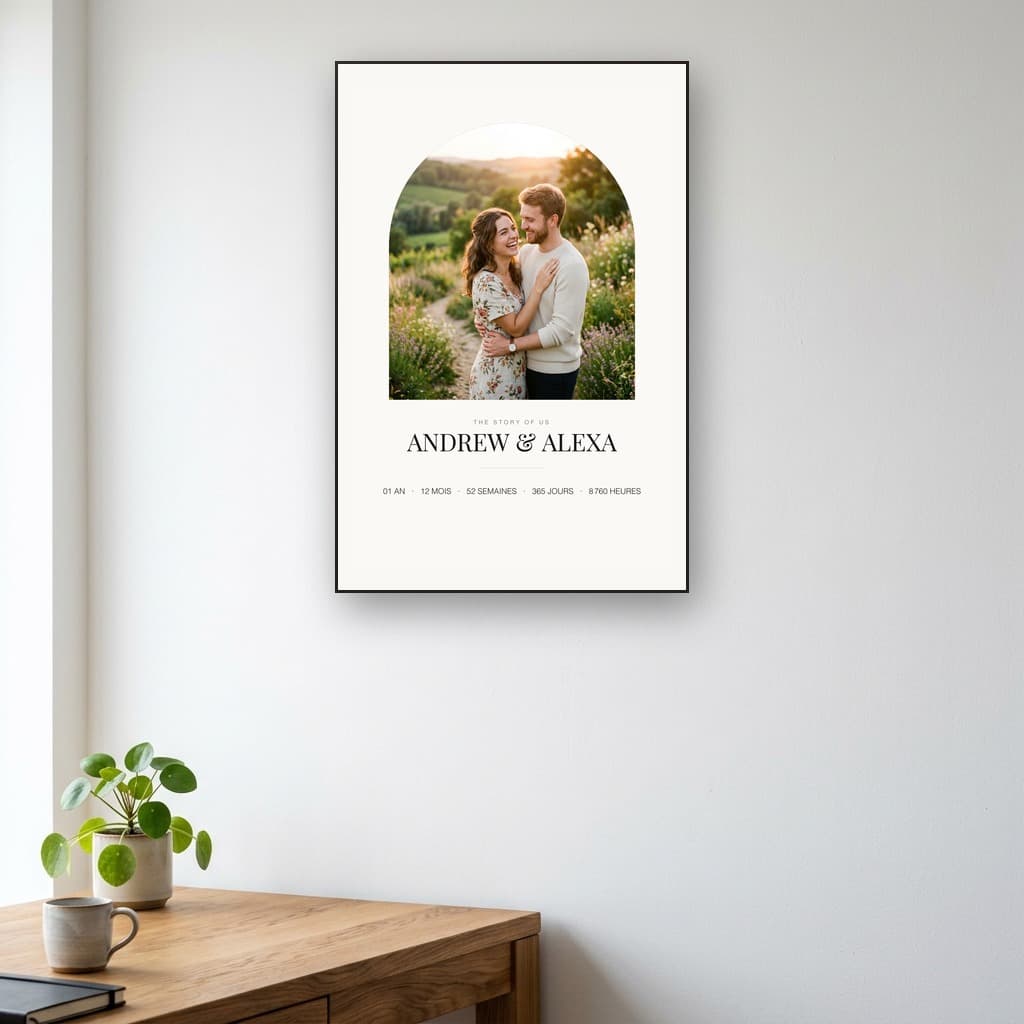 Aperçu en situation réelle de l'affiche Affiche Personnalisée Couple - Vue 3