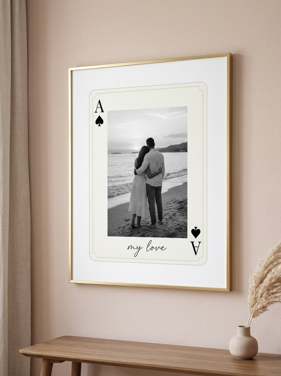 Affiche Carte à Jouer Couple — affiche personnalisée Anniversaire L'Instant Perso