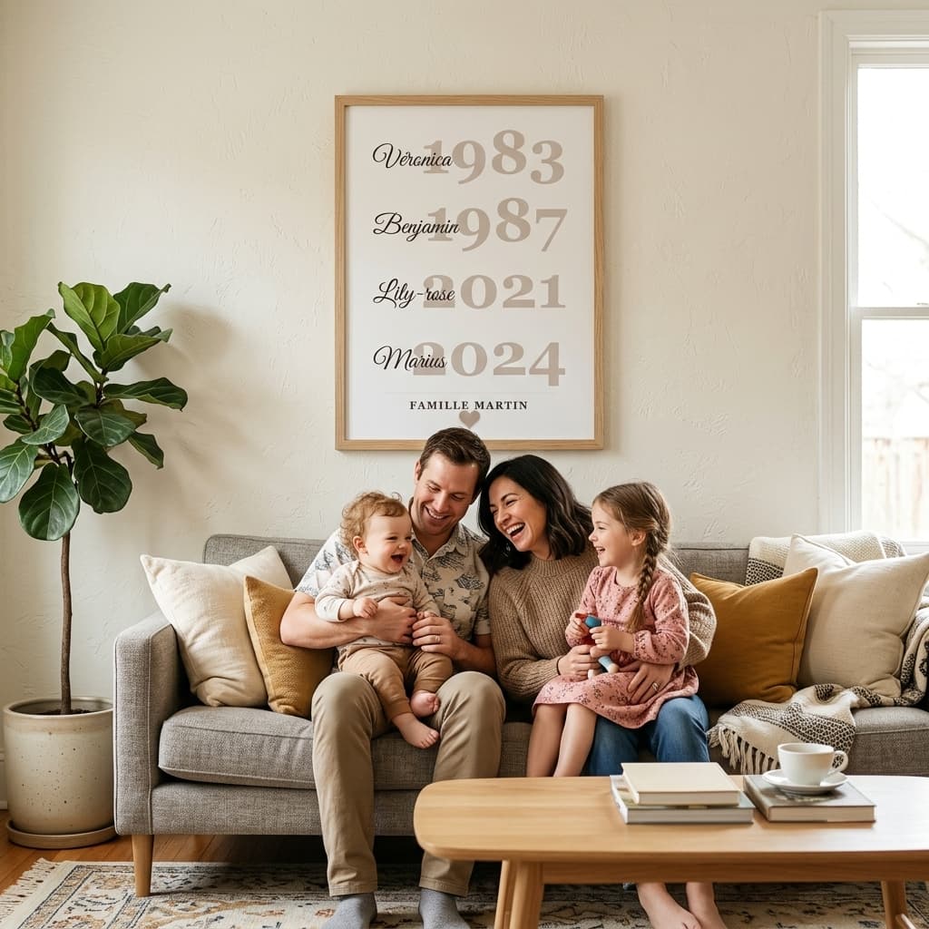 Aperçu en situation réelle de l'affiche Affiche Personnalisée Famille - Vue 2