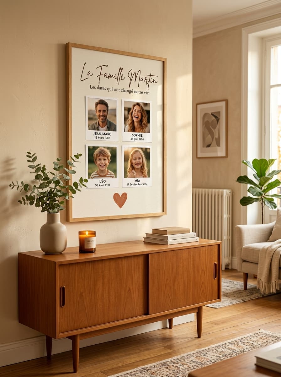 Aperçu en situation réelle de l'affiche Affiche Anniversaires Famille - Vue 1