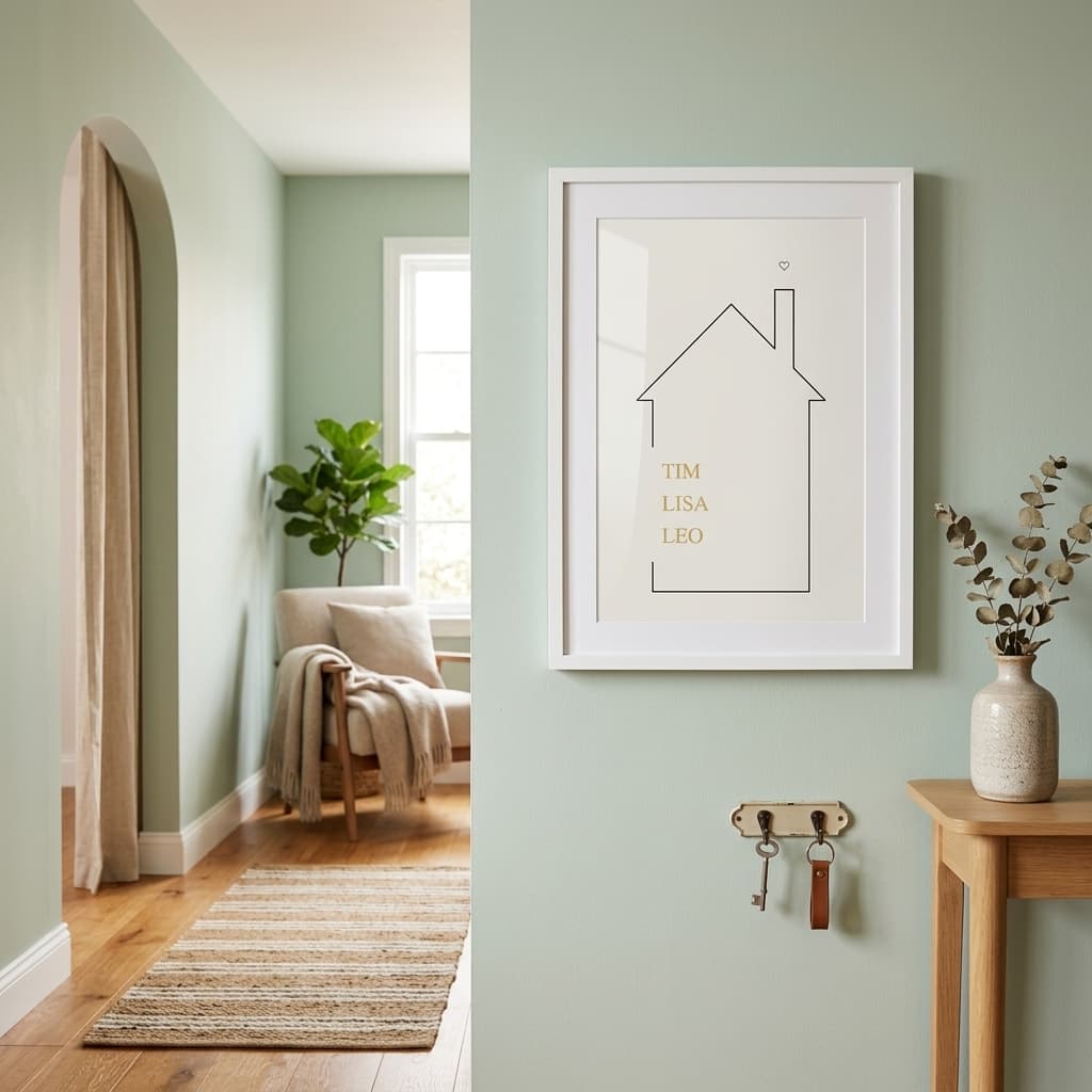 Aperçu en situation réelle de l'affiche Affiche Famille Maison - Vue 2