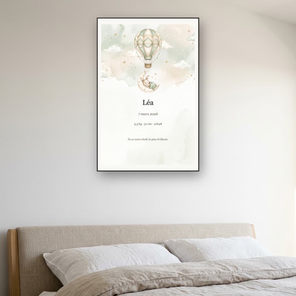Aperçu en situation réelle de l'affiche Affiche Bébé Aquarelle - Vue 3