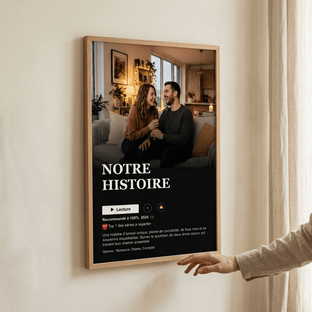 Aperçu en situation réelle de l'affiche Affiche Série Streaming Couple - Vue 1