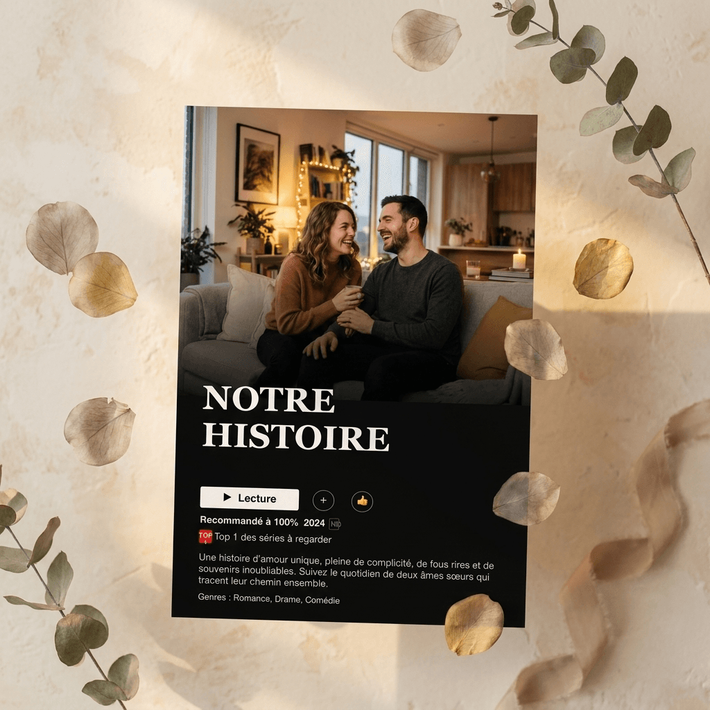 Aperçu en situation réelle de l'affiche Affiche Série Streaming Couple - Vue 2