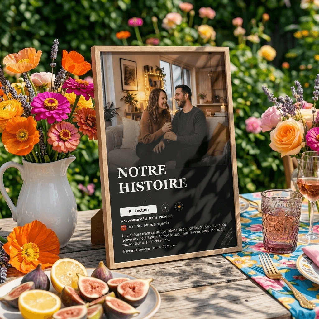 Aperçu en situation réelle de l'affiche Affiche Série Streaming Couple - Vue 3