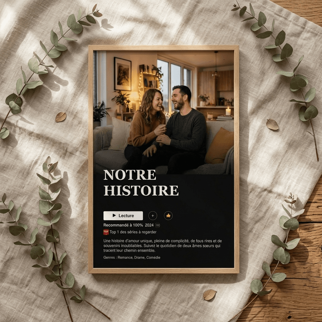 Aperçu en situation réelle de l'affiche Affiche Série Streaming Couple - Vue 4