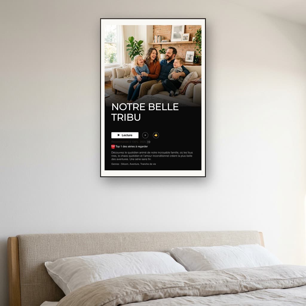 Aperçu en situation réelle de l'affiche Affiche Série Streaming Famille - Vue 2