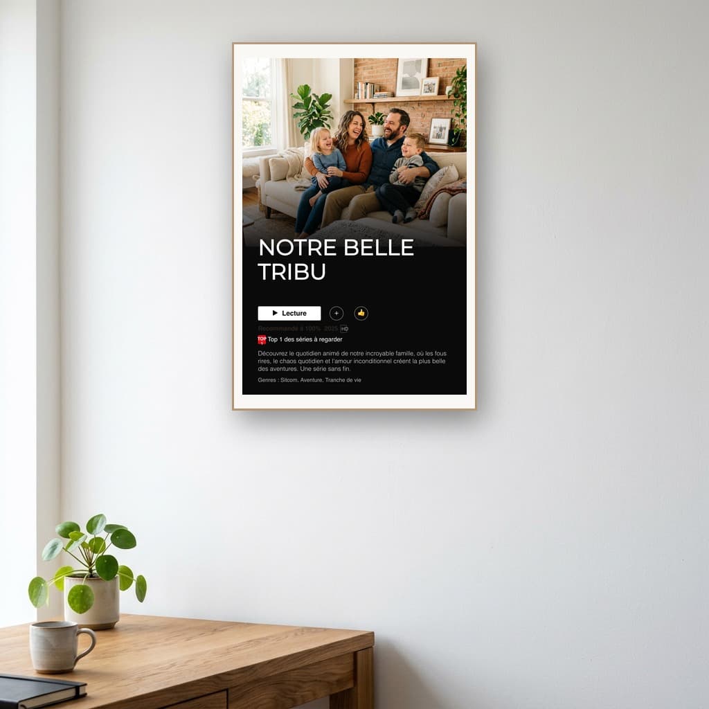 Aperçu en situation réelle de l'affiche Affiche Série Streaming Famille - Vue 3