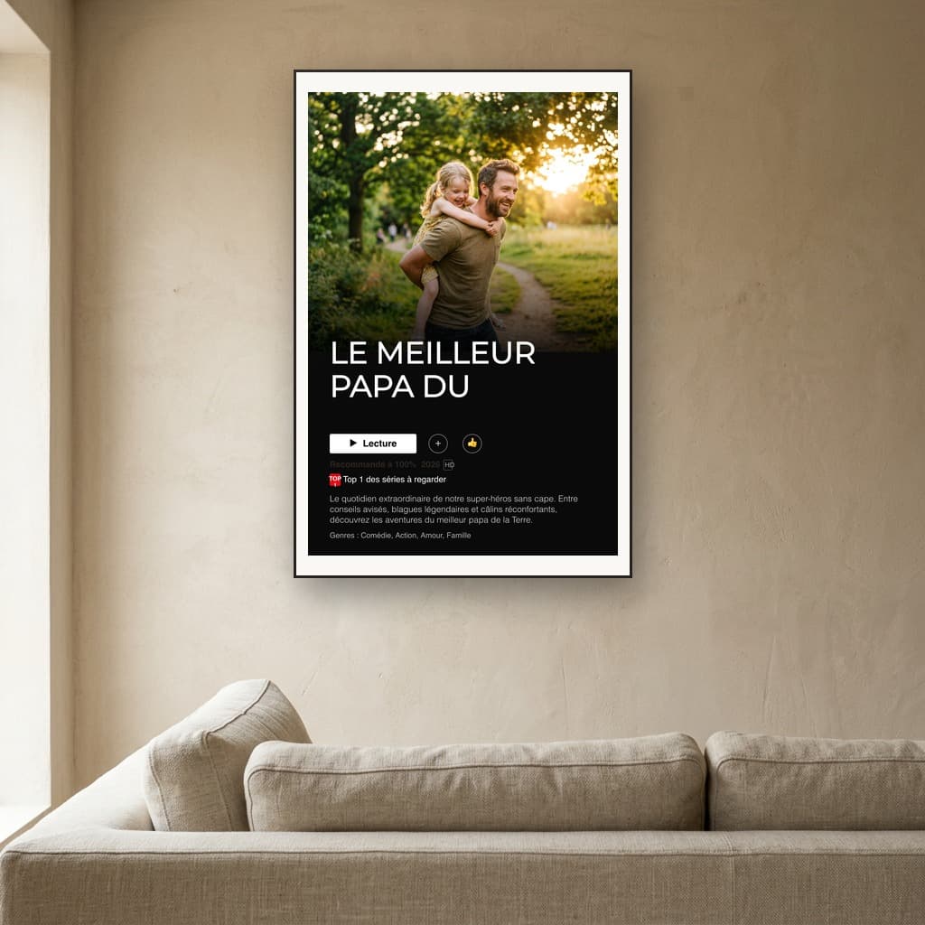 Aperçu en situation réelle de l'affiche Affiche Série Streaming Papa - Vue 1
