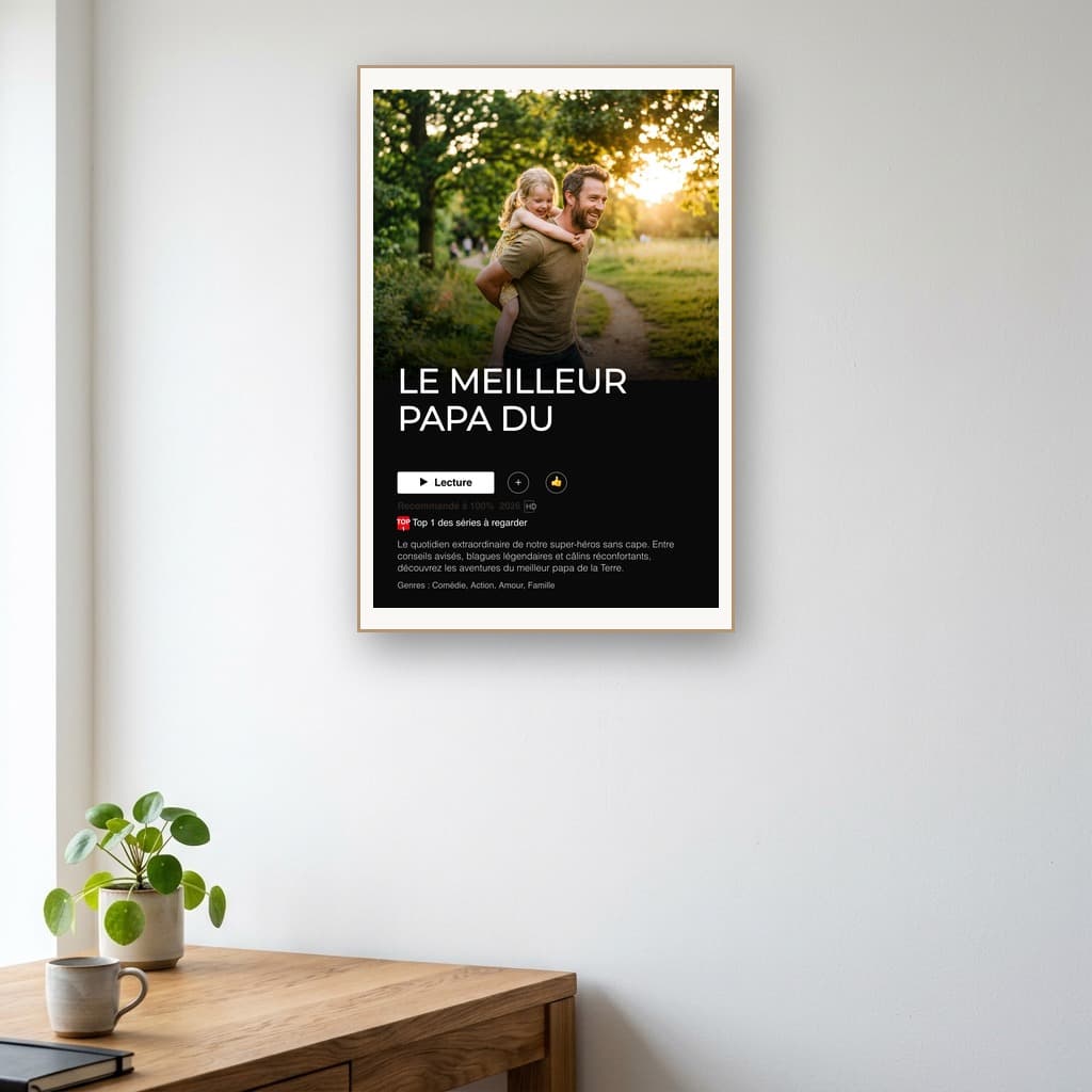 Aperçu en situation réelle de l'affiche Affiche Série Streaming Papa - Vue 3