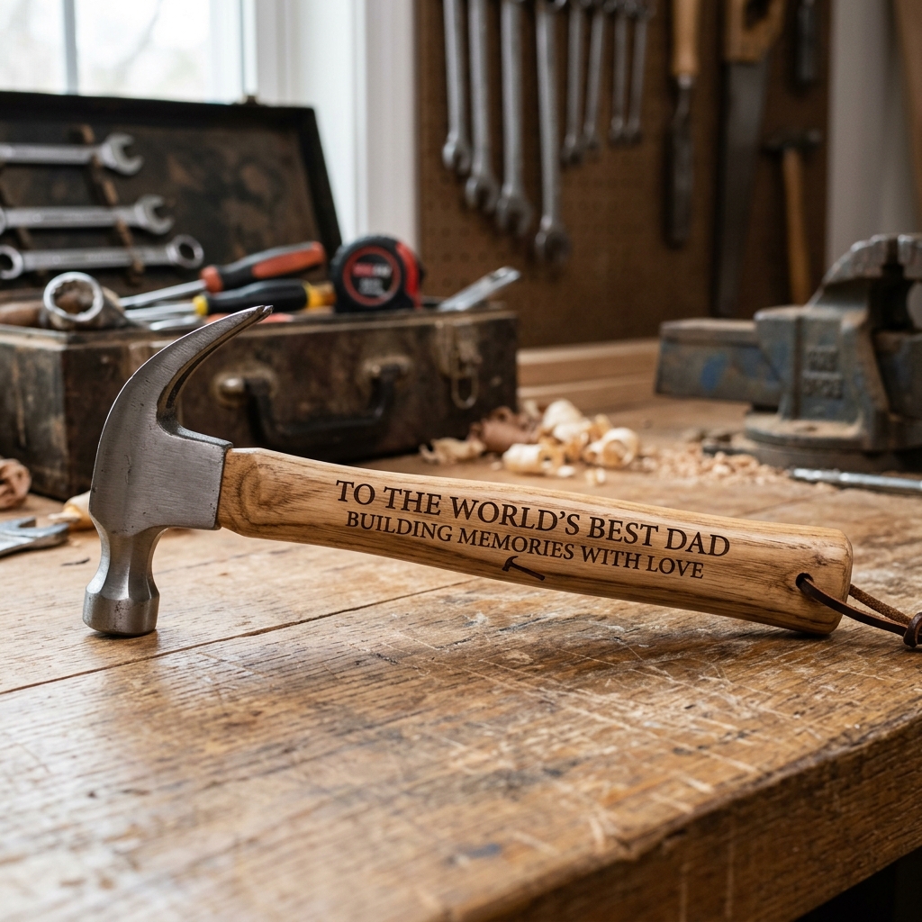 Marteau personnalisé gravé avec manche en bois pour papa Marteau personnalisé gravé pour papa