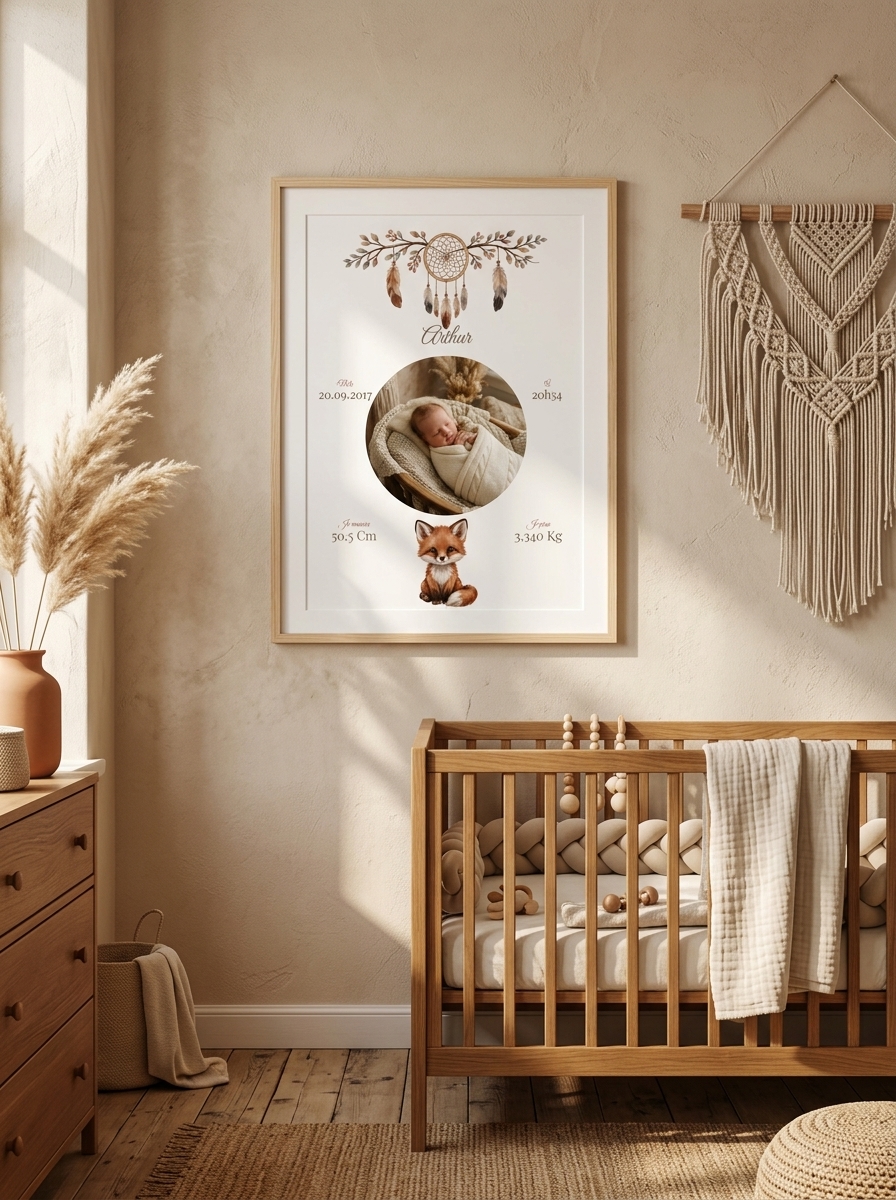 Affiche Naissance Personnalisée : Le premier souvenir de bébé